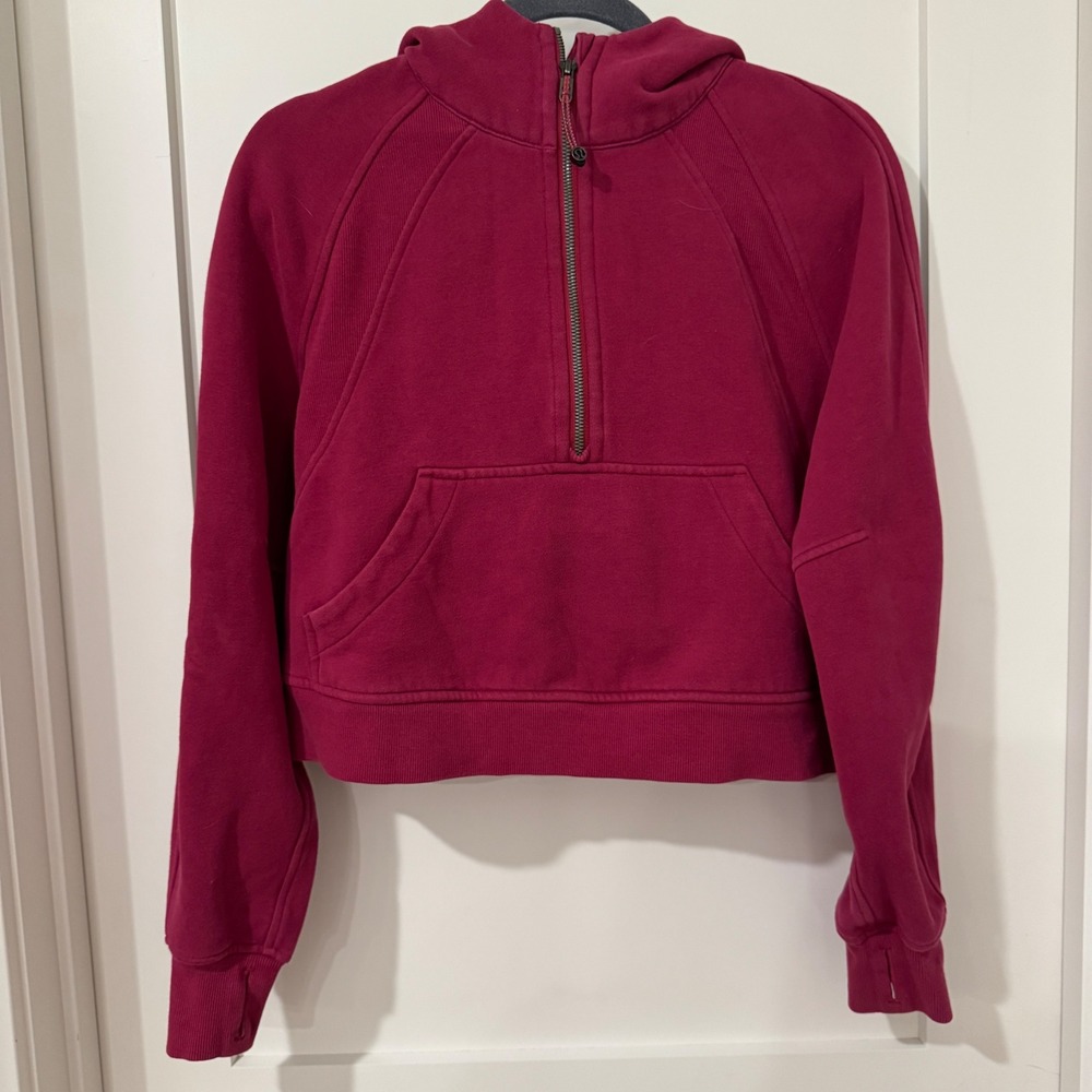 Lululemon Scuba Oversized Half-Zip Hoodie Pink Berry XS/S LW3DMAS